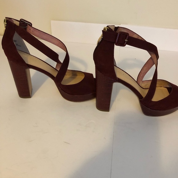 Limelight Women's Lyanna - Platform Peep Toe Block Dress Heel Shoe 10 Wine - Picture 8 of 11